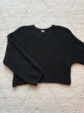Garage Black Knit Cropped Sweater